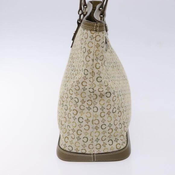 CELINE C Macadam Canvas Tote Bag Khaki Silver - Picture 4 of 13